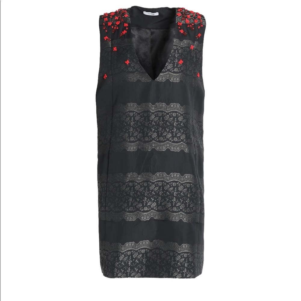 Embellished Metallic jacquard mini dress size FR34